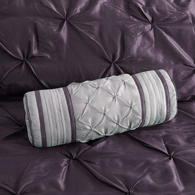 Madison Park Laurel 7 Piece Tufted Comforter Set in Plum, Queen MP10-254