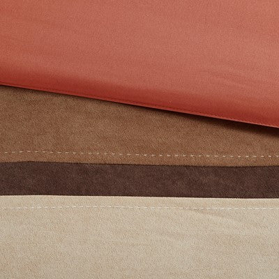 Madison Park Palisades 7 Piece Faux Suede Comforter Set in Coral, Queen MP10-184