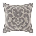 Belvedere 18" Square Decorative Throw Pillow in Silver by J.Queen New York