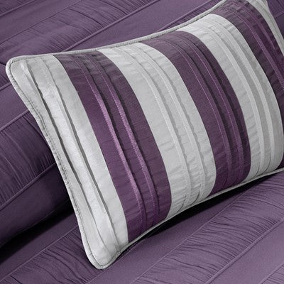 Madison Park Hampton 7 Piece Comforter Set in Plum, King MP10-1027