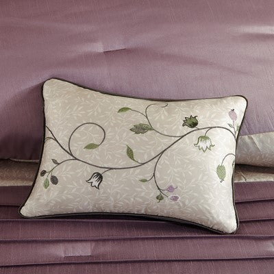 Madison Park Serene Embroidered 7 Piece Comforter Set in Purple, Queen MP10-3446