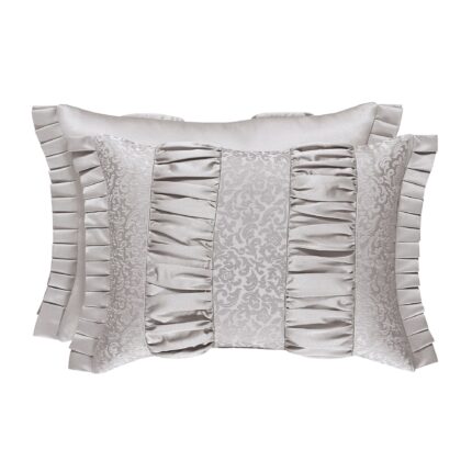 La Scala Silver Boudoir Decorative Throw Pillow By J.Queen New York