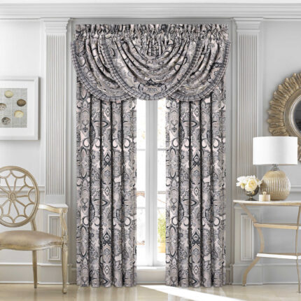 Guiliana Waterfall Valance in Silver | 100% Polyester by J.Queen New York