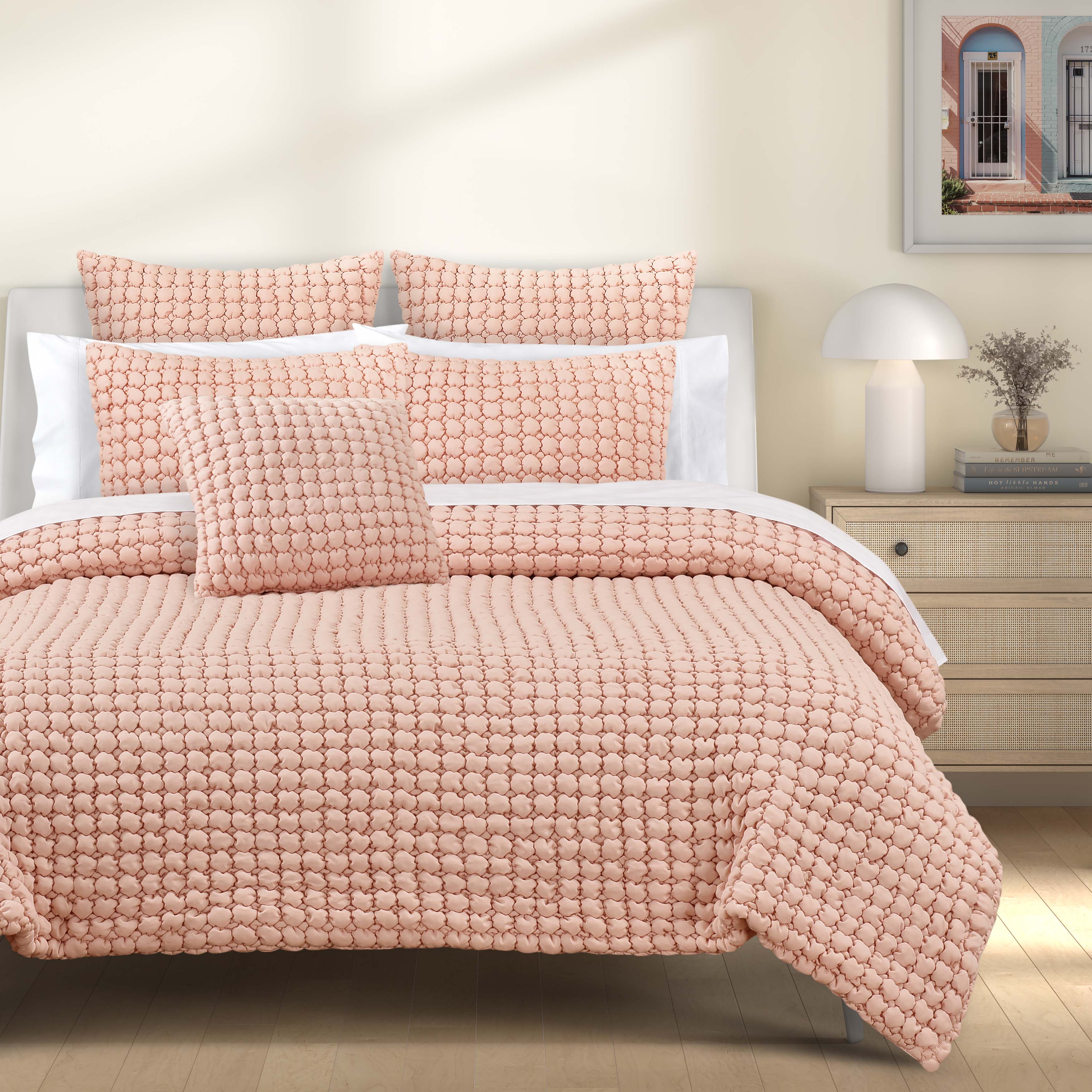 CloudPuffBlush3PieceQuiltSet