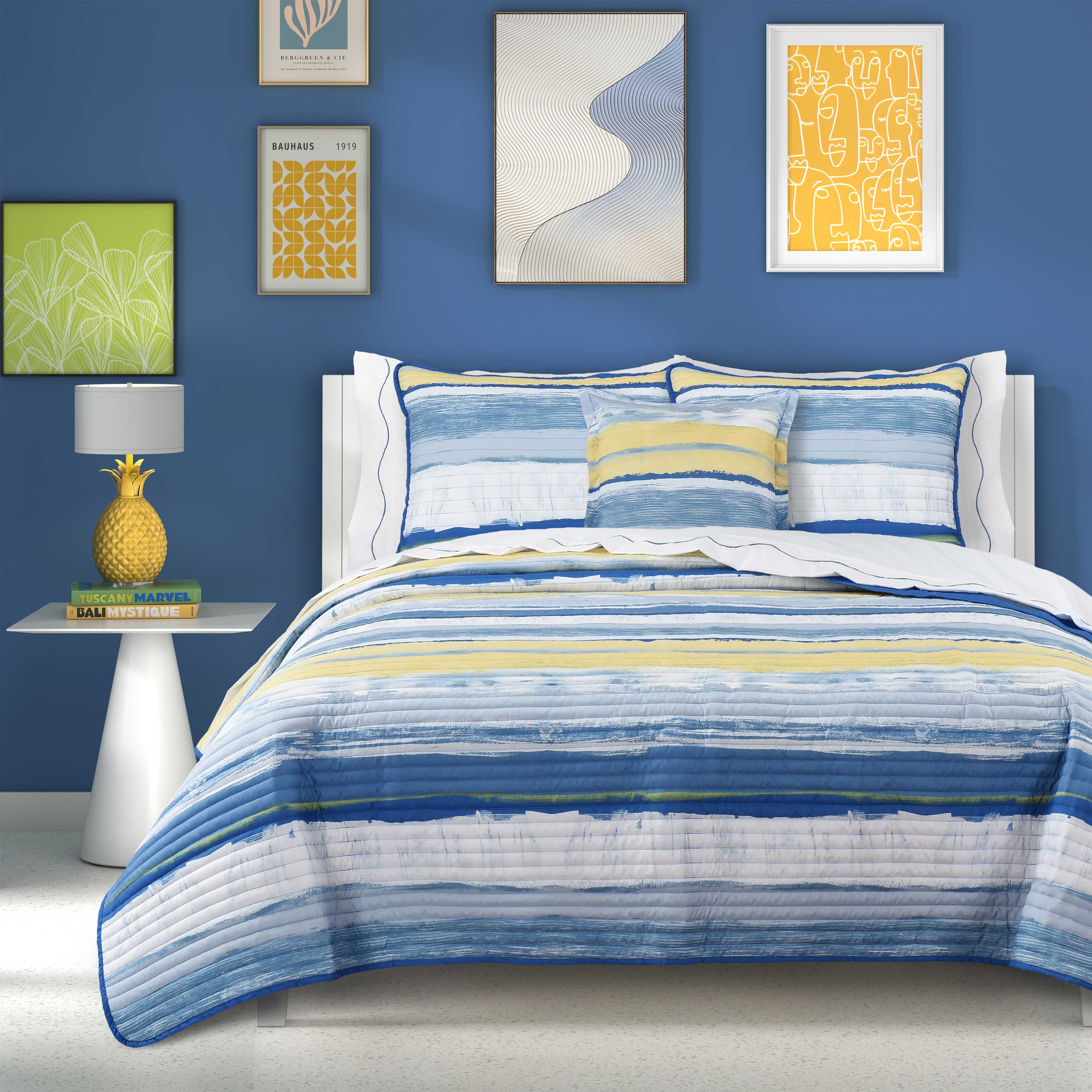 SeashoreBlue3PieceQuiltSet