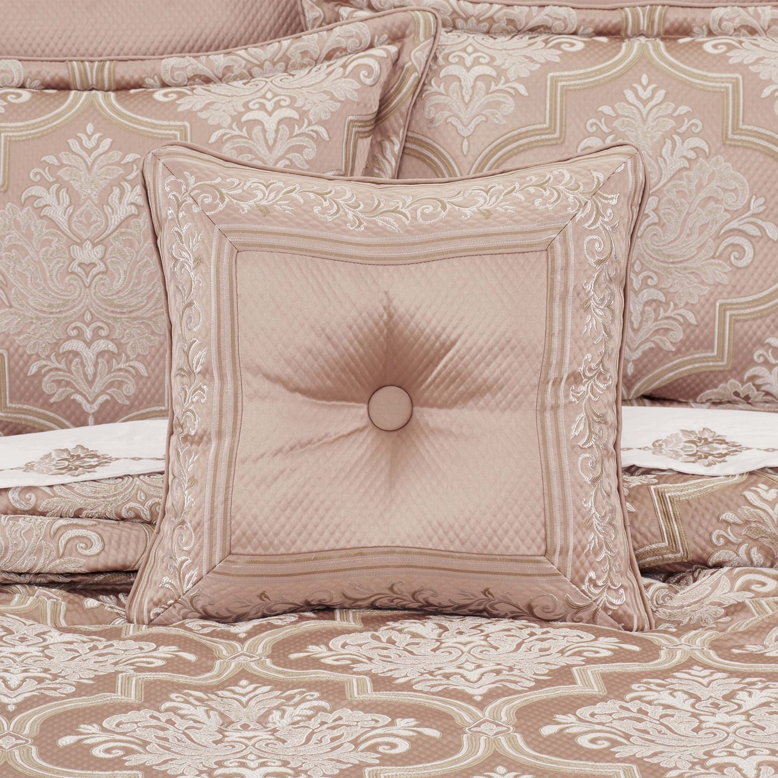 RosewaterBlushSquareDecorativeThrowPillow18x18