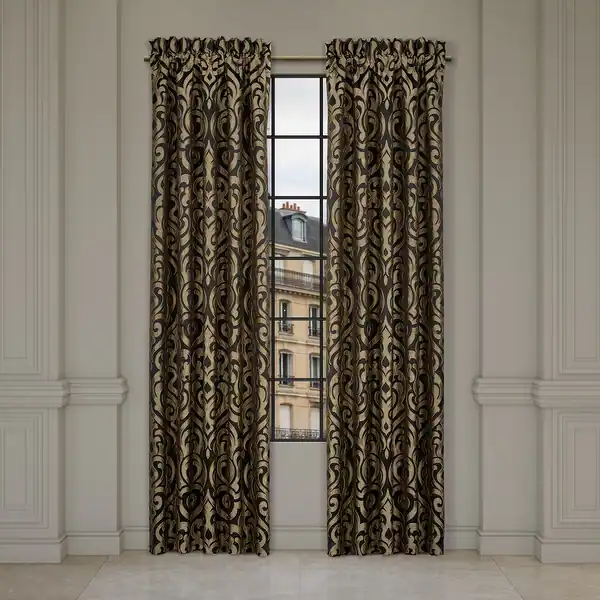 Bolero-Black-And-Gold-Window-Panel-Pair